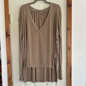 Free People Movement Women's V-Neck Long Sleeve Top - Tan